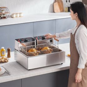 Commercial Electric Deep Fryer Countertop Deep Fryer 3000W 18Qt / 17L