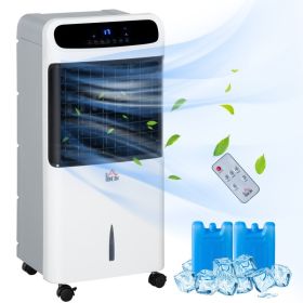 32" Evaporative Air Cooler with 3.2 Gal Water Tank, 60Â° Oscillating, 3-In-1 Ice Cooling Fan, Portable Swamp Cooler with Humidifier for Home Office,